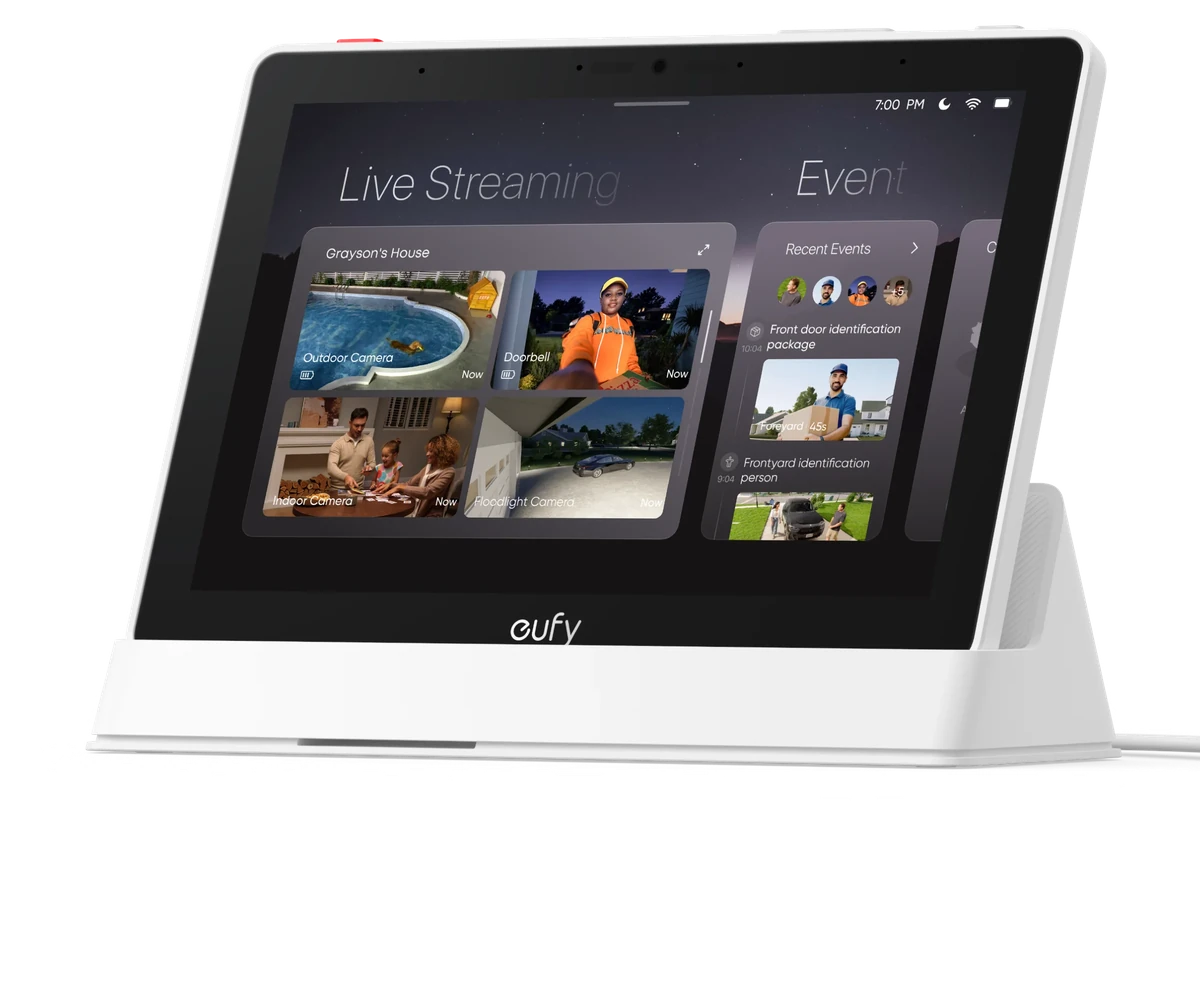 eufy smart display showing live camera feeds